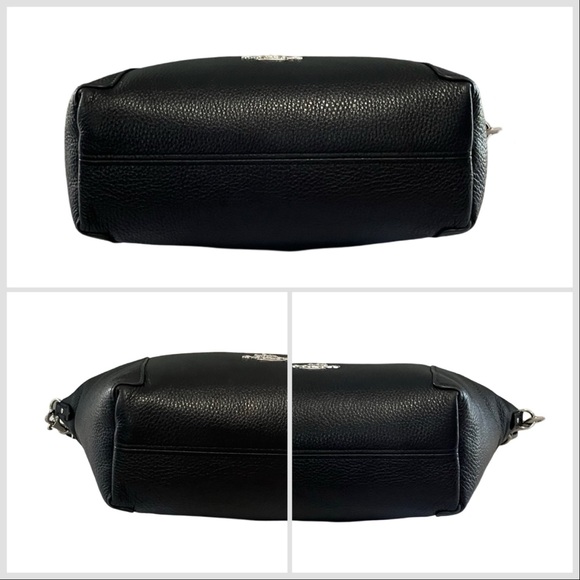 Coach Kacey Satchel Bag in Black Refined Pebble Leather - Picture 9 of 10